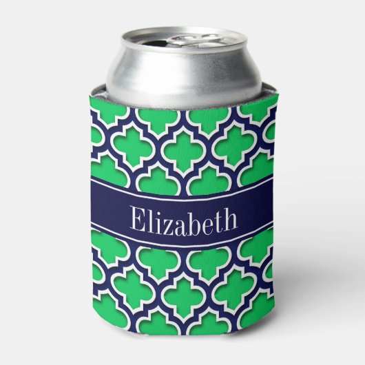 Emerald Navy Moroccan #5DS Navy Name Monogram Blikjeskoeler (Blikje Voorkant)