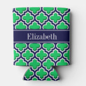 Emerald Navy Moroccan #5DS Navy Name Monogram Blikjeskoeler (Achterkant)