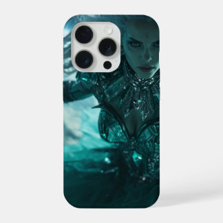 Emerald Nebula Koningin – Futuristische Buitenaard iPhone 15 Pro Case