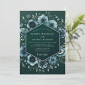 Emerald Nocturne Anemone Wedding Kaart (Staand voorkant)