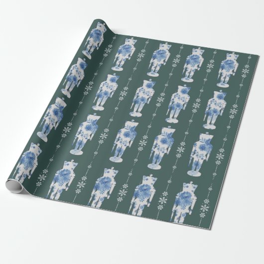 Emerald Nutkraker Wrapping Paper Cadeaupapier (Uitgerold)