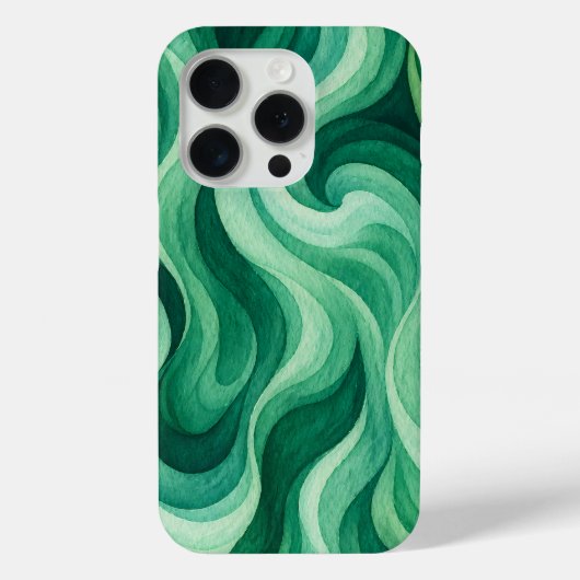 Emerald Oceaan Draaiend Abstract Golfpatroon Case-Mate iPhone Case (Achterkant)