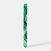 Emerald Oceaandraaiing Abstract Golfpatroon iPhone 15 Case (Rechterkant)