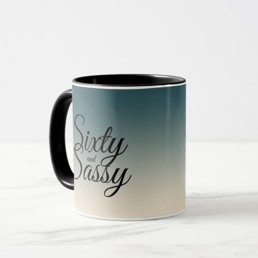 Emerald Off-White Ombre 60 en Sassy 60th Birthday Mok (Voorkant links)