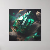 Emerald Ore Macro: Lush Shale Deposit Art Canvas Afdruk (Voorkant)