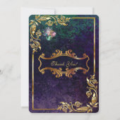 Emerald Paarse Golden Mardi Gras Masquerade Party Kaart (Achterkant)
