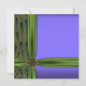 Emerald Paarse Pauw 30e Verjaardag Uitnodiging (Achterkant)