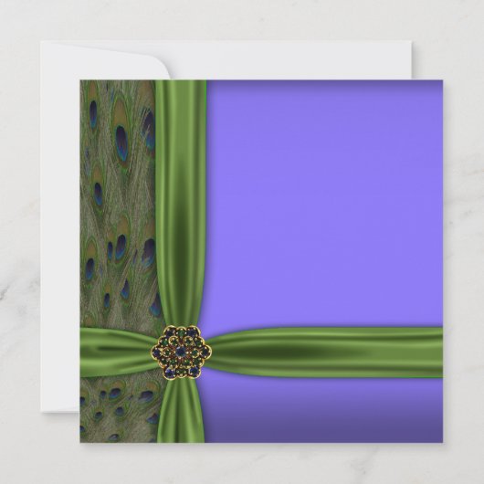 Emerald Paarse Pauw 30e Verjaardag Uitnodiging (Achterkant)