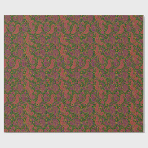 Emerald Paisley Feest Inpakpapier