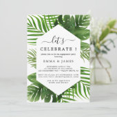Emerald Palm "Laten we feestvieren" uitnodiging (Staand voorkant)