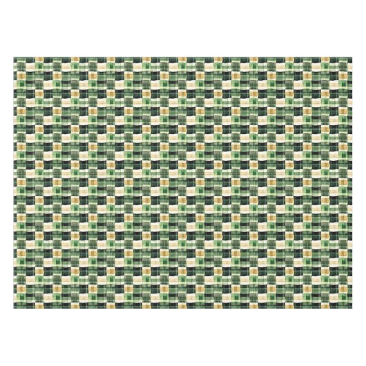 Emerald Patchwork Plaid Tafelkleed (Voorkant (Horizontaal))