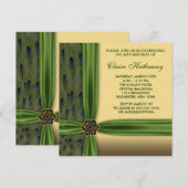 Emerald Peacock Gold 30e verjaardag uitnodiging (Voorkant / Achterkant)