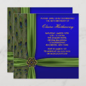 Emerald Peacock Gold 50e verjaardag uitnodigingen (Voorkant / Achterkant)