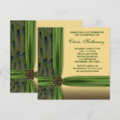 Emerald Peacock Gold 50e verjaardag uitnodigingen (Voorkant / Achterkant)