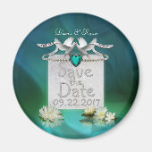 Emerald Peacock Save the Date Magneet (Voorkant)