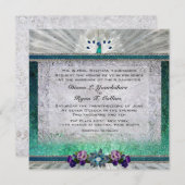 Emerald Peacock Uitnodiging (Voorkant / Achterkant)