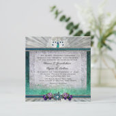 Emerald Peacock Uitnodiging (Staand voorkant)