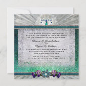 Emerald Peacock Uitnodiging (Voorkant)