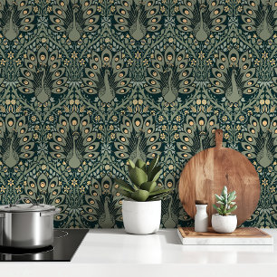 Emerald Peacocks Art Nouveau achtergronden Behang