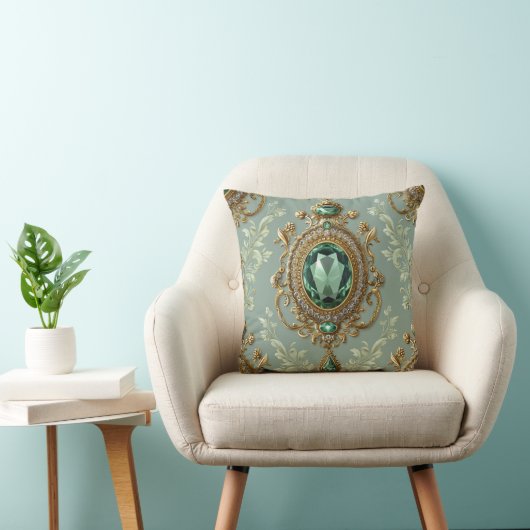 Emerald Pendant & Goud Kussen (Stoel)