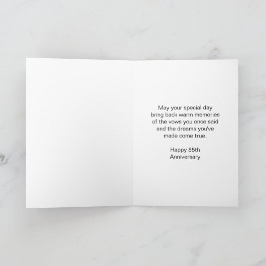 Emerald Personalized 55th Wedding Jubileum Kaart (Binnen)