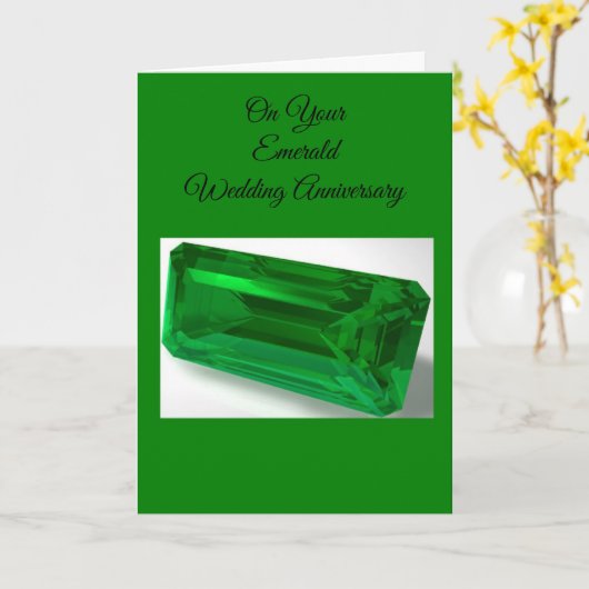 Emerald Personalized 55th Wedding Jubileum Kaart (Gele Bloem)