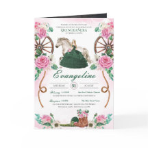 Emerald & Pink Charro Westerne Foto Quinceanera