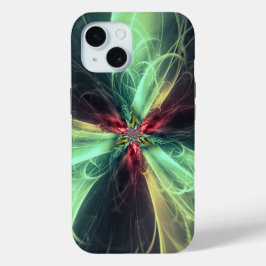 Emerald Plasma Energie Fractale Kunst iPhone 15 Case