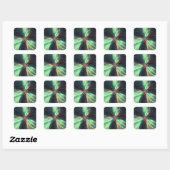 Emerald Plasma Energie Fractale Kunst Vierkante Sticker (Vel)
