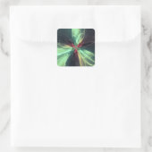 Emerald Plasma Energie Fractale Kunst Vierkante Sticker (Tas)