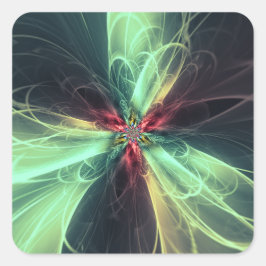 Emerald Plasma Energie Fractale Kunst Vierkante Sticker