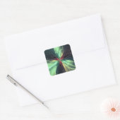 Emerald Plasma Energie Fractale Kunst Vierkante Sticker (Envelop)