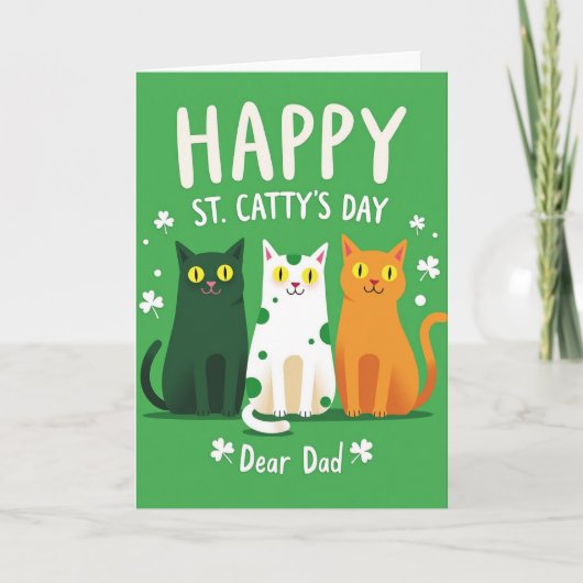 Emerald Polka Dot Cats Kaart (Voorkant)