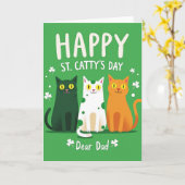 Emerald Polka Dot Cats Kaart (Gele Bloem)