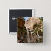 Emerald Pool Falls I uit Zion National Park Vierkante Button 5,1 Cm (Voorkant /achterkant)