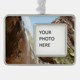 Emerald Pool Falls II uit Zion National Park Verzilverd Omlijst Ornament