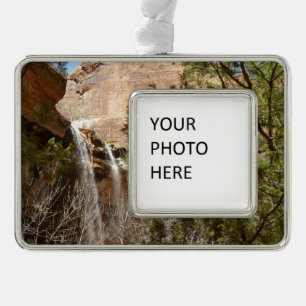 Emerald Pool Watervallen I uit Zion National Park Verzilverd Omlijst Ornament