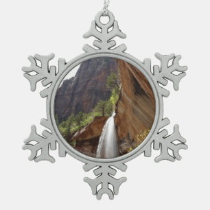 Emerald Pool Watervallen III vanuit Zion National  Tin Sneeuwvlok Ornament