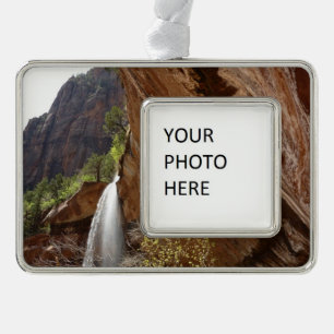Emerald Pool Watervallen III vanuit Zion National  Verzilverd Omlijst Ornament