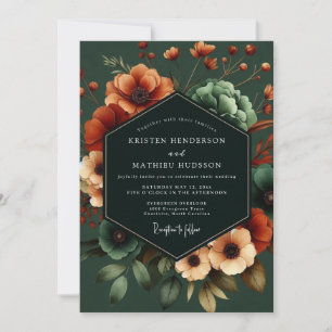 Emerald Poppy Noir Bruiloft Kaart