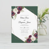 Emerald Pr Plum Anemoon Bruiloft Kaart (Staand voorkant)