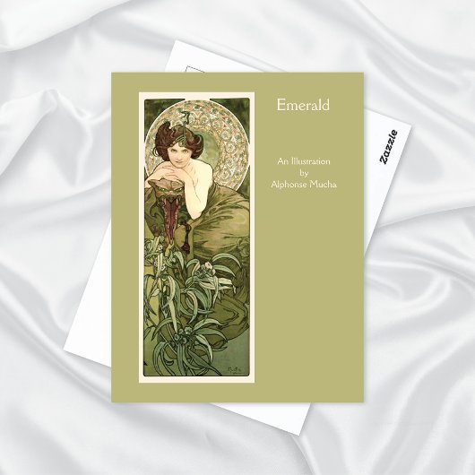 Emerald Precious Stones Series Alphonse Mucha Briefkaart