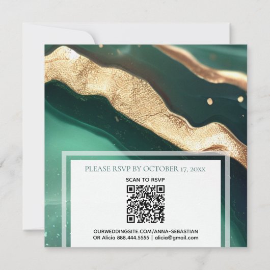 *~* EMERALD QR GROENE GOUDEN Agaat RSVP AR66 Bruil Kaart (Achterkant)