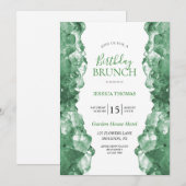 Emerald Quartz Verjaardagsbrunch Kaart (Voorkant / Achterkant)