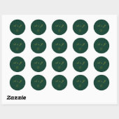 Emerald Romance bruiloft Ronde Sticker (Vel)