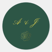 Emerald Romance bruiloft Ronde Sticker (Voorkant)