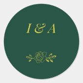 Emerald Romance trouwstickers Ronde Sticker (Voorkant)