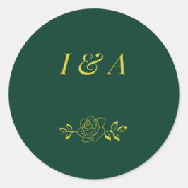 Emerald Romance trouwstickers  Ronde Sticker