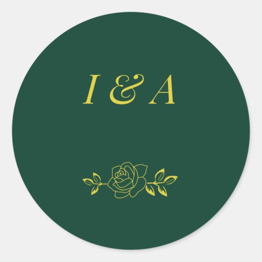 Emerald Romance trouwstickers  Ronde Sticker (Voorkant)