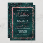 Emerald Roos Gold Confetti Vrijgezellenfeest Kaart (Voorkant / Achterkant)